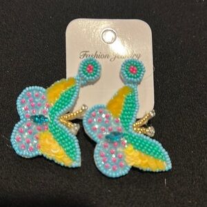Butterfly seed bead earrings